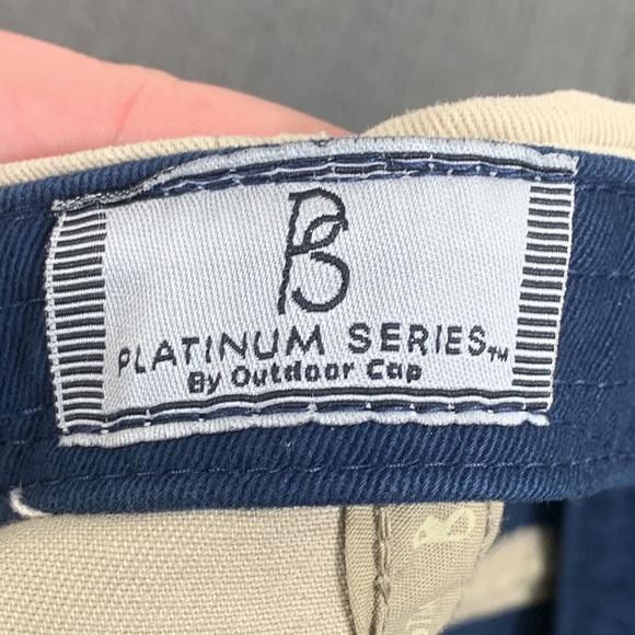 Platinum Series by Outdoor Cap Baseball Hat Unisex OSFA Two Tone Navy Tan - Picture 15 of 15